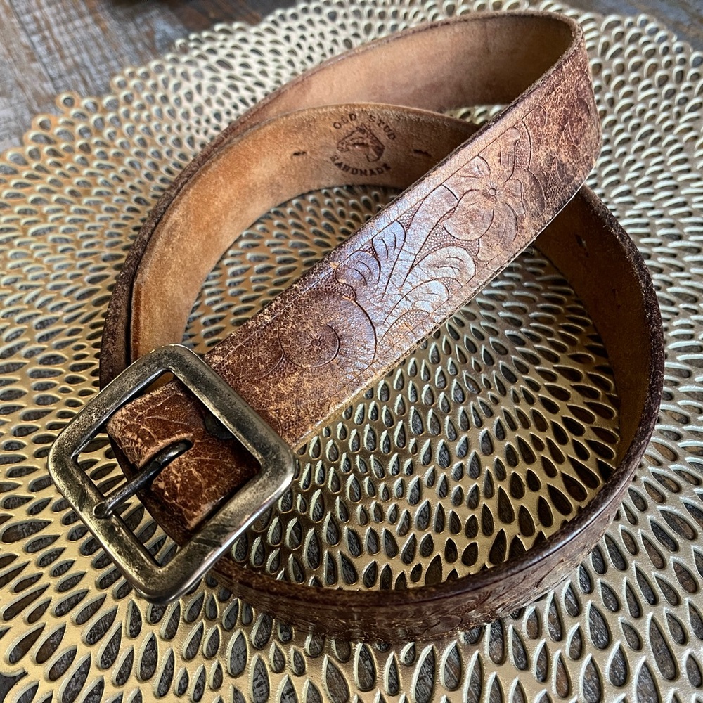Vintage handmade in LA leather belt